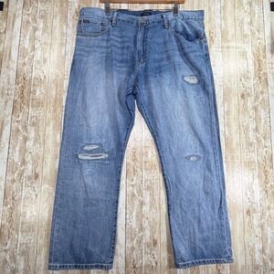 Polo Ralph Lauren Hampton Relaxed Jeans 40x29 Light Wash Distressed Straight Leg
